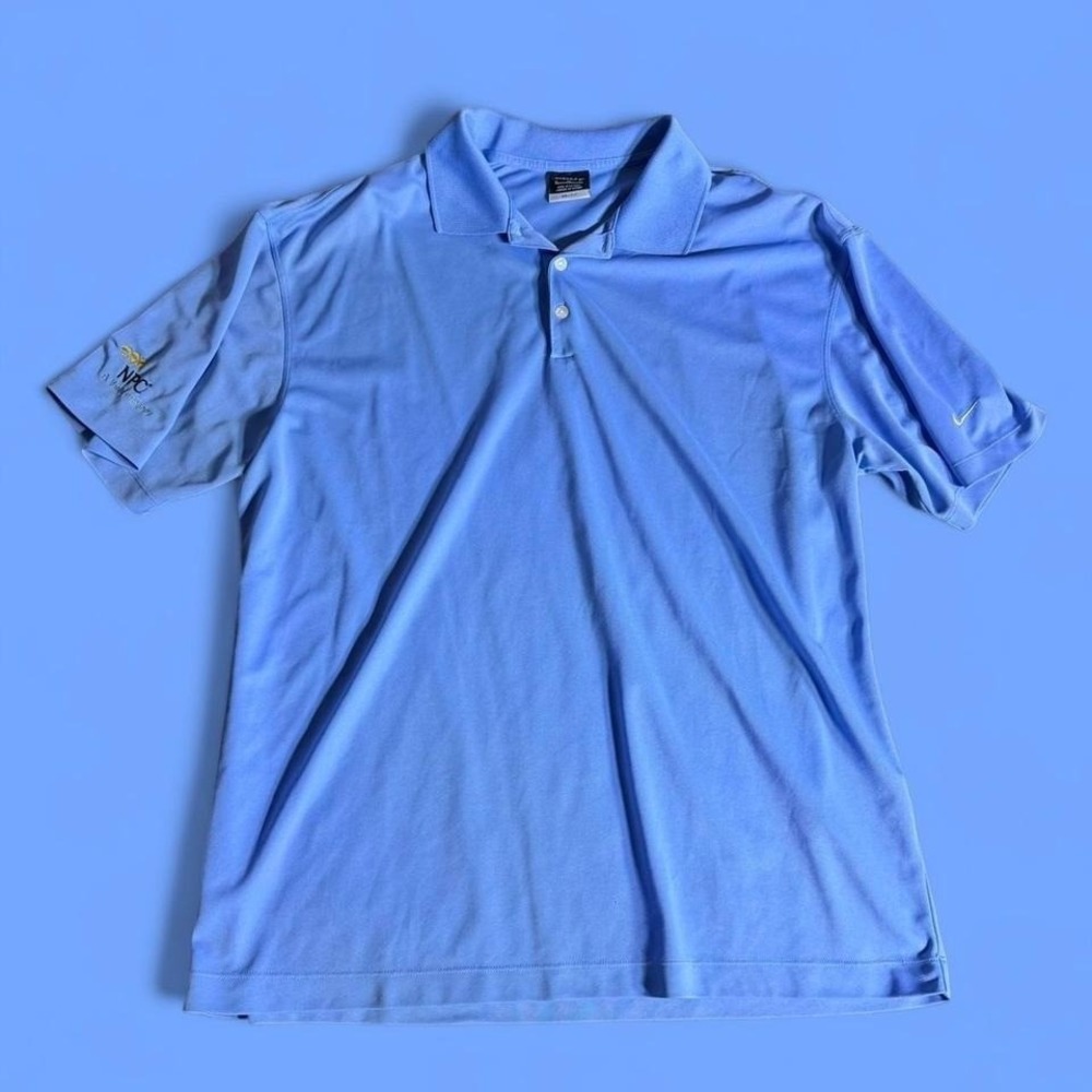 Nike Golf Dri-Fit Polo Blue Men's XL Athletic Golf Shirt Embroidered Logo